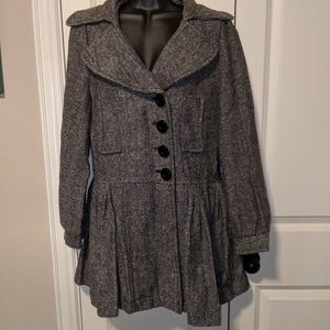 Black and White tweed coat